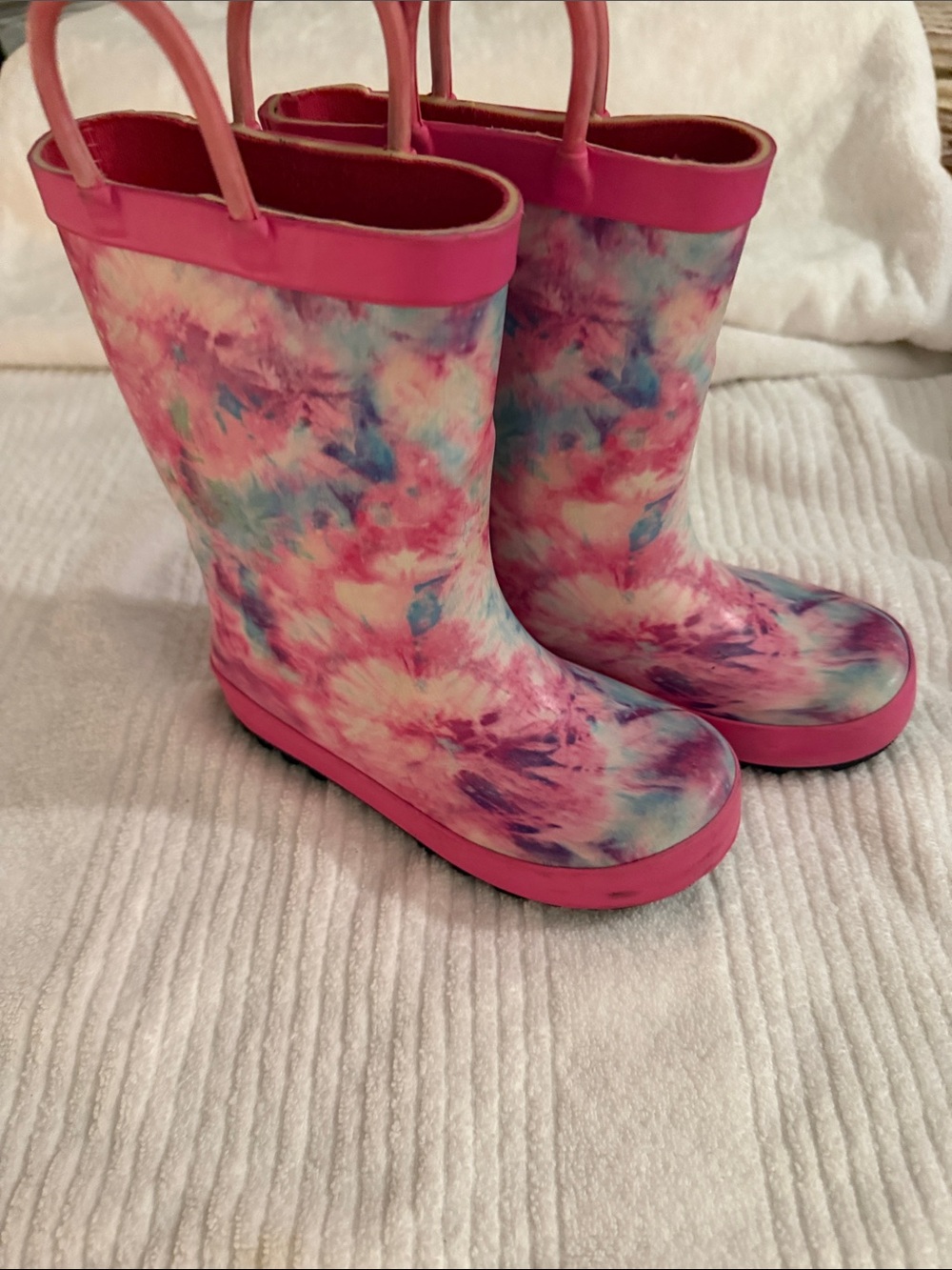 Cat & Jack Pink Tie-Dye Kids Rain Boots